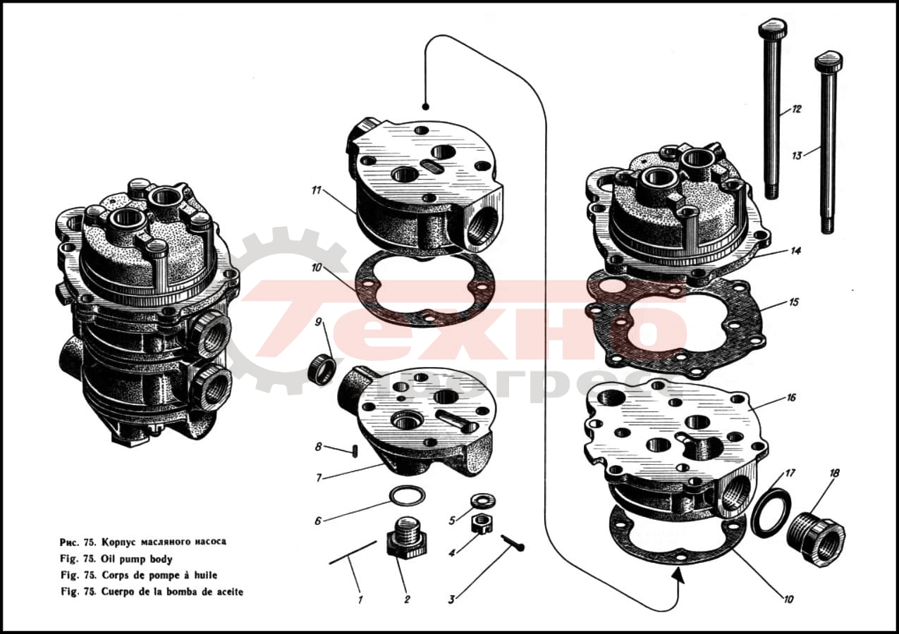 Запчасти Корпус масляного насоса Д12 (Ч15/18)