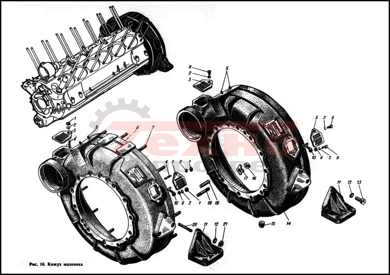 Запчасти Кожух маховика Д12 (Ч15/18)