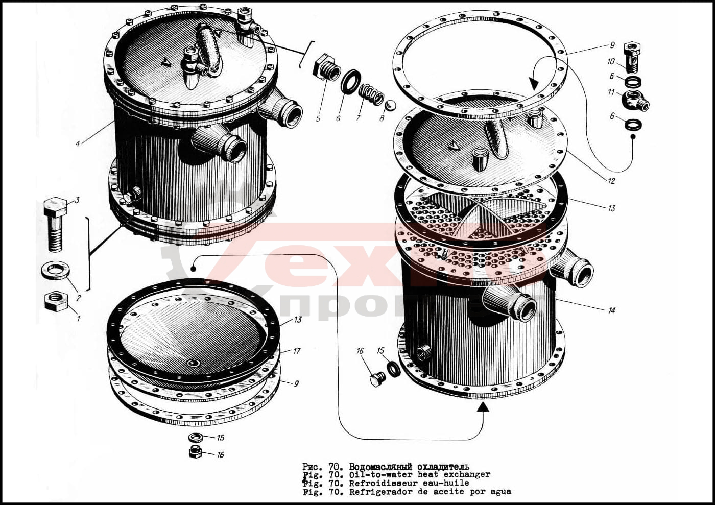 Запчасти Водомасляный охладитель Д6, 3Д6, 7Д6 (Ч15/18)