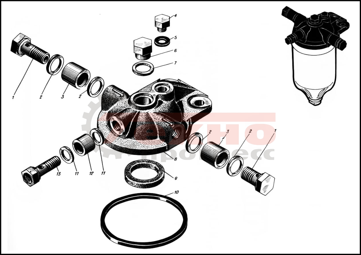Запчасти Крышка топливного фильтра Д12 (Ч15/18)