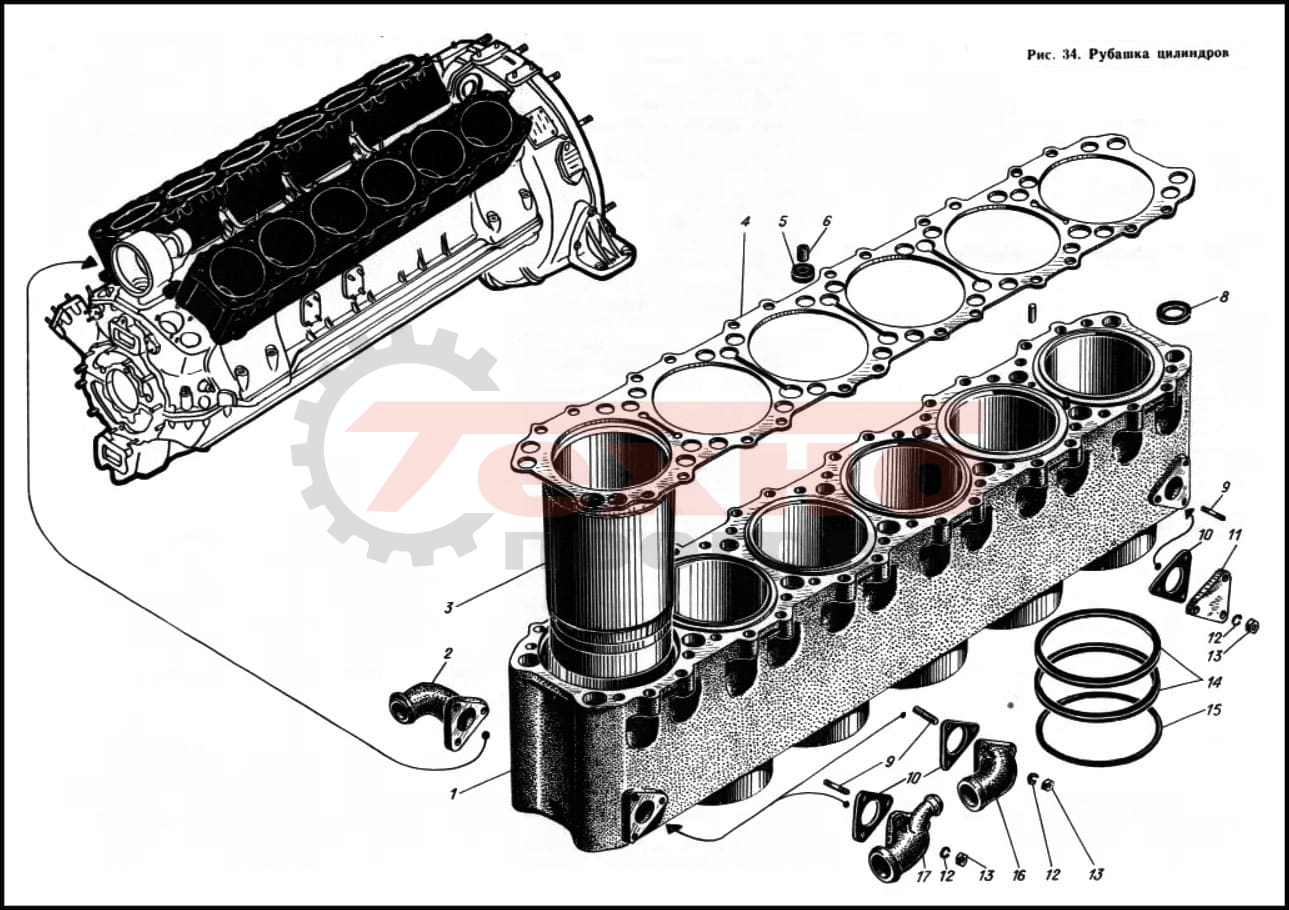 Запчасти Рубашка цилиндров Д12 (Ч15/18)