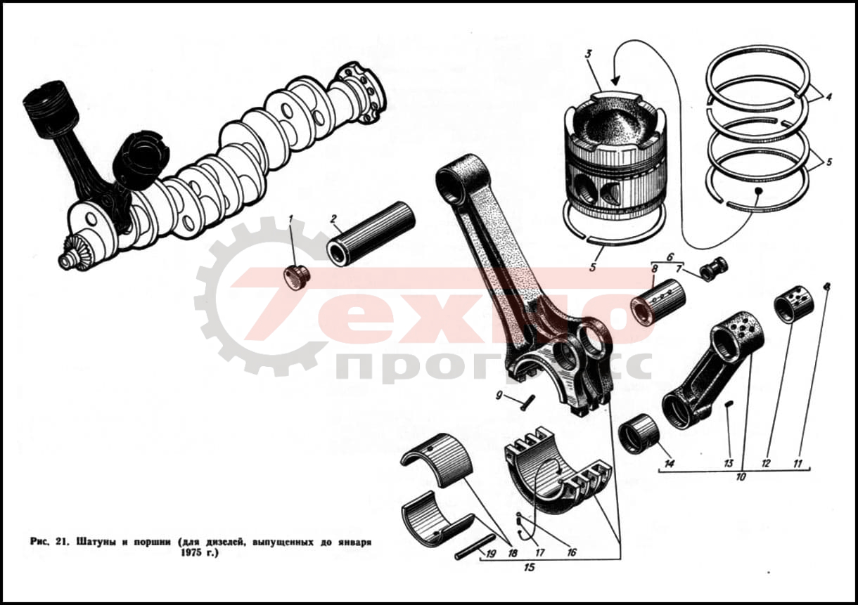 Запчасти Шатуны и поршни (до 01.1975) (Ч15/18)